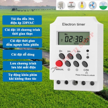 KG316T-II Công tắc hẹn giờ điện tử thế hệ mới, điện áp 220V, 30A